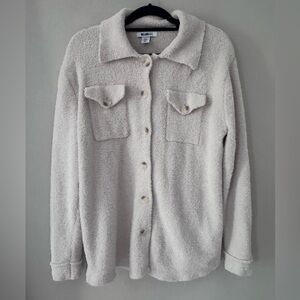 William Rast, Size M, Cozy White Button-Up Fleece shacket
